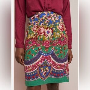 Maeve Sheffield Textured Pencil Skirt Size 8 Blue Motif